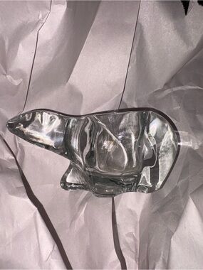 Vtg Indiana Glass Accents | Indiana Glass Co. Polar Bear Candle Tea Light Holder